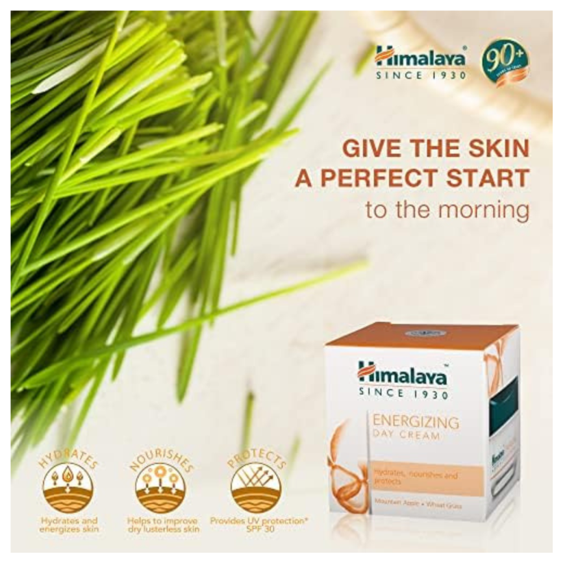 Himalaya Energizing Day Cream Revitalizes Hydrates & Nourishes 50g